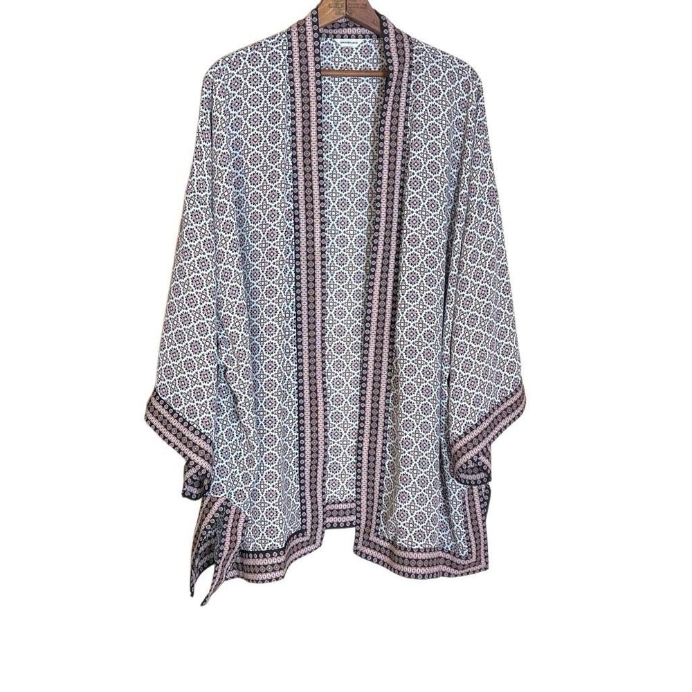 Max Studio Geometric Print Open Front Lightweight… - image 2